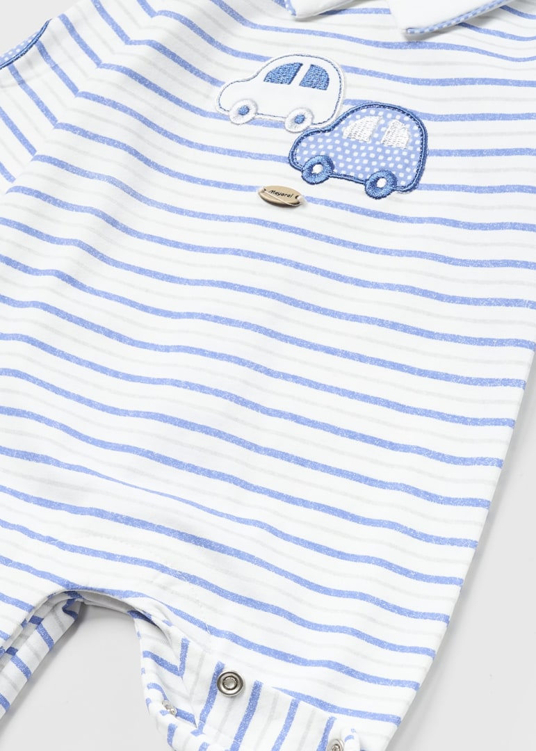 Set 2 pijamas con cuello de algodón sostenible para recién nacido Art. 23-01753-068 Royal