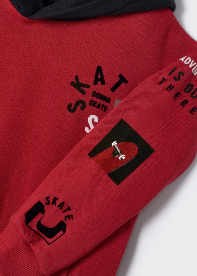 Sudadera con capucha contraste para niño Sku 4449 Color 86 Goji
