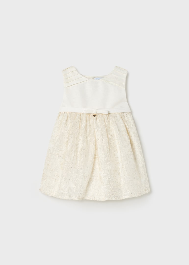 Vestido de devoré para bebé Art. 23-01947 Crudo