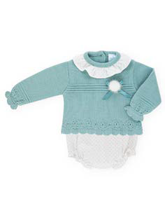 Conjunto pantalon corto bombacho y sueter tricot