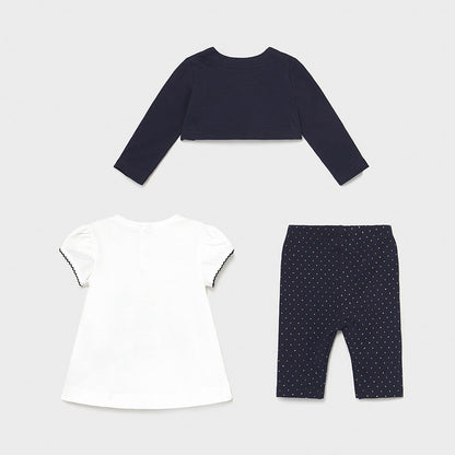 Conjunto 3 Pz Leggings Bebé Niña SKU 1706 Color Marino
