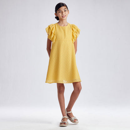 Vestido para chica Estructura Volantes MAYORAL Ref. 6920/ Mostaza