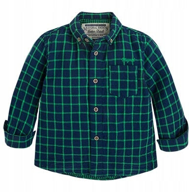 Camisa Manga Larga Cuadros Sku 4143 Color Indigo