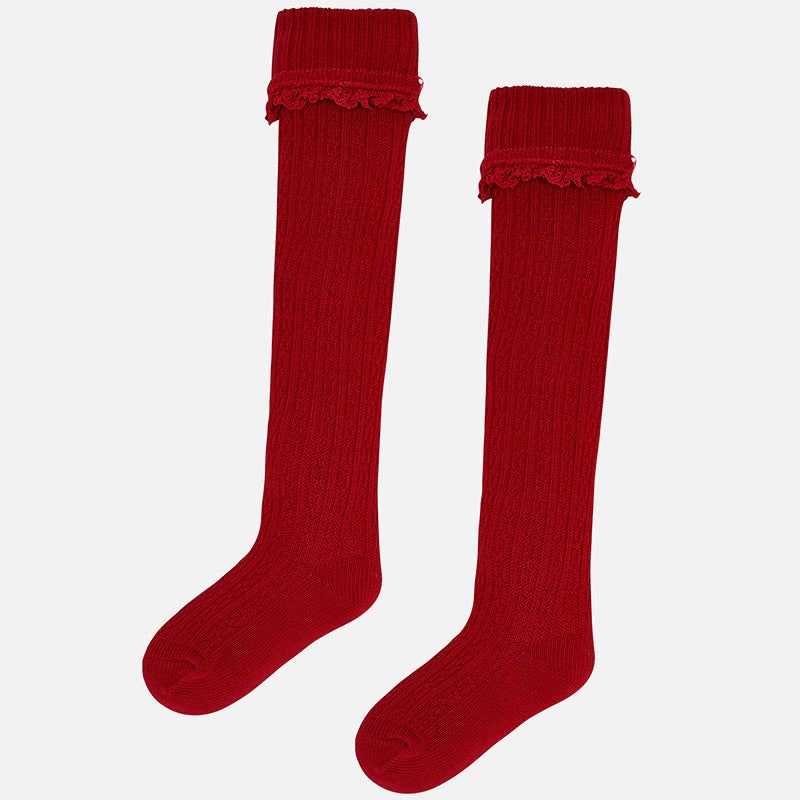 Calcetas caladas para niña MAYORAL 10499 57 Rojo
