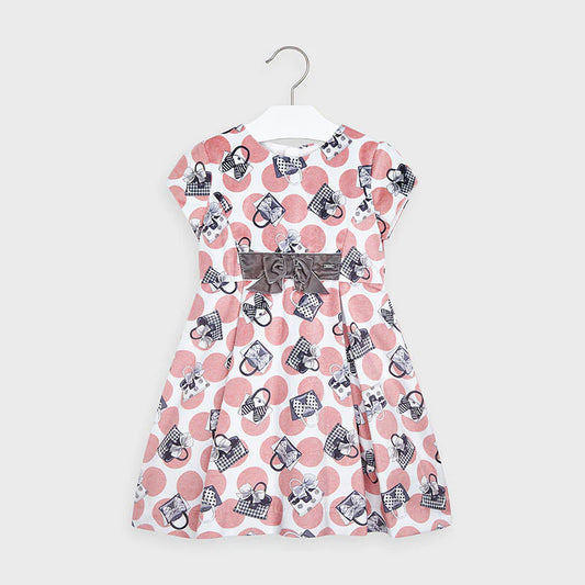 Vestido terciopelo estampado para niña MAYORAL Ref. 10/4968/76 Colorete