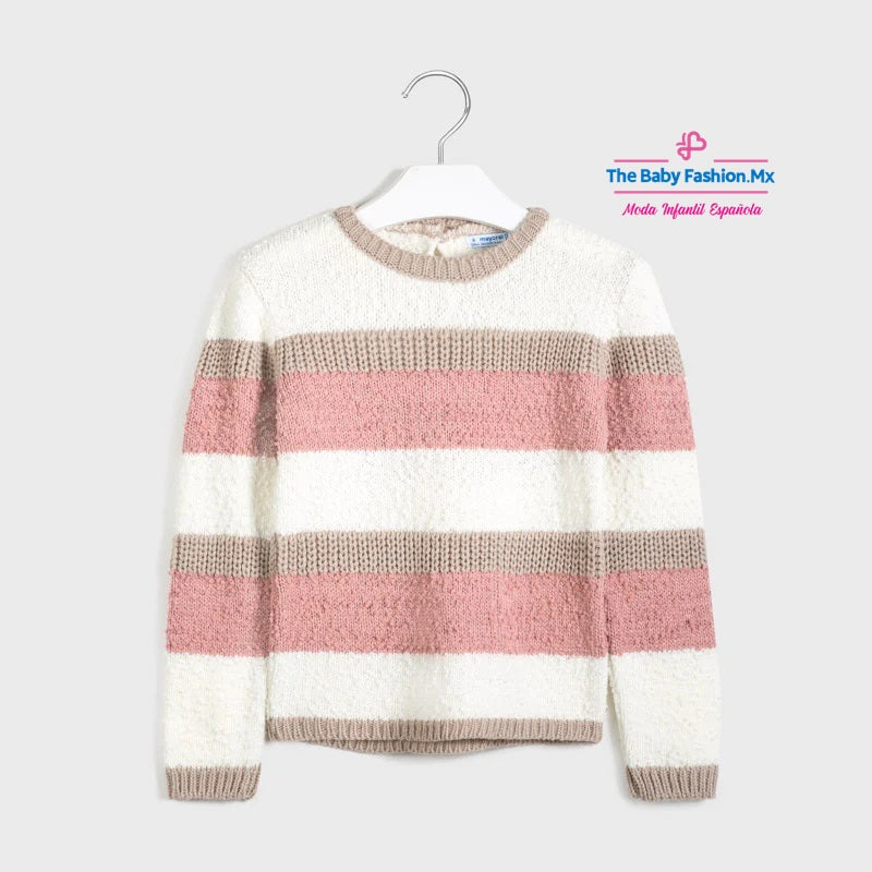 Jersey tricot rayas para chica MAYORAL Ref. 7327/90 Crudo