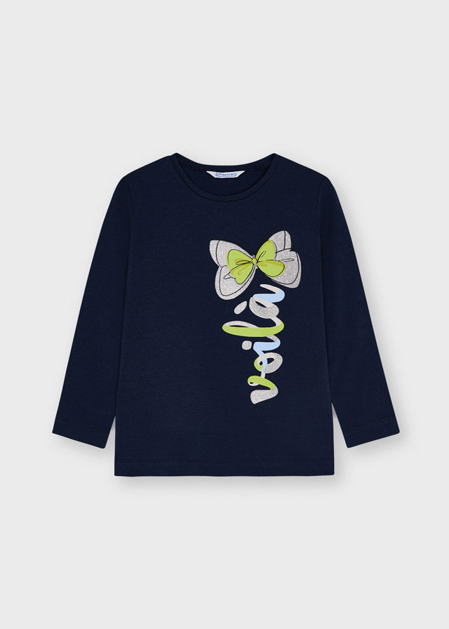 Camiseta Niña Manga larga  SKU 4014 Color Navy Spot