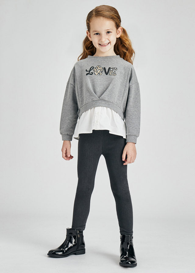 Conjunto Leggings Niña Sku 4743 Color Acero Vig