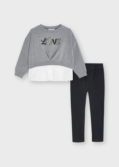 Conjunto Leggings Niña Sku 4743 Color Acero Vig