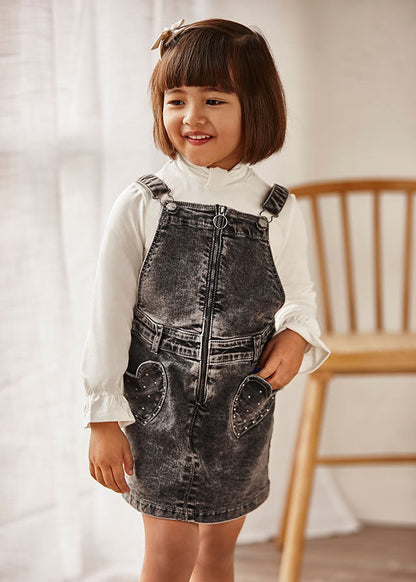 Falda Peto Niña Tejana Sku 4911 Color Gris Wash