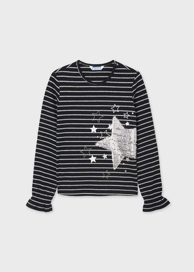Camiseta Rayas Sku 7081 Color Negro