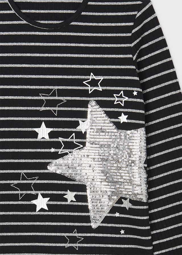 Camiseta Rayas Sku 7081 Color Negro