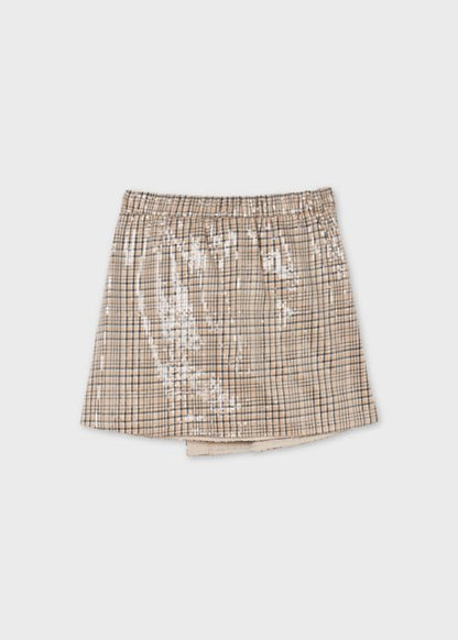 Falda Cuadros Lentejuelas MAYORAL Ref. 7902 Beige