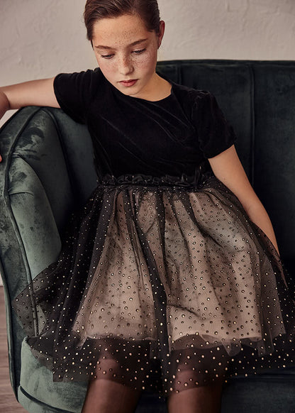 Vestido Terciopelo Tu para niña MAYORAL Ref 7911/ Negro