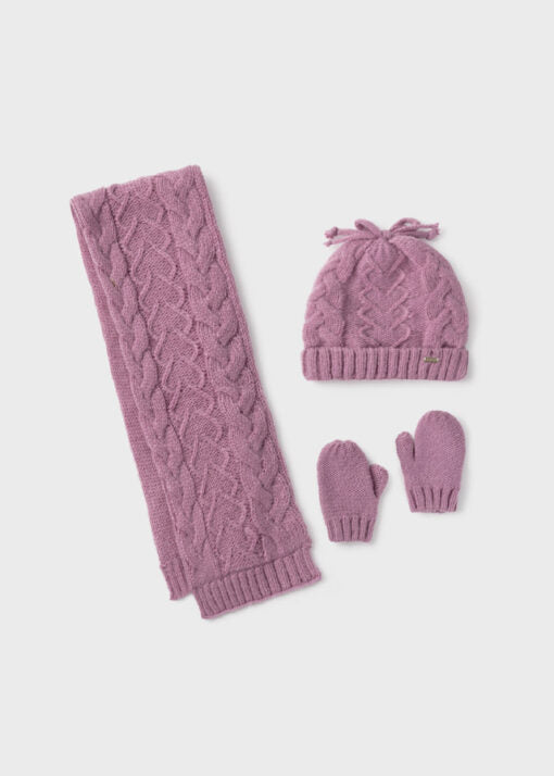 Conjunto 3 Pz Bufanda Gorro MAYORAL SKU 10106 Color 72 Malva