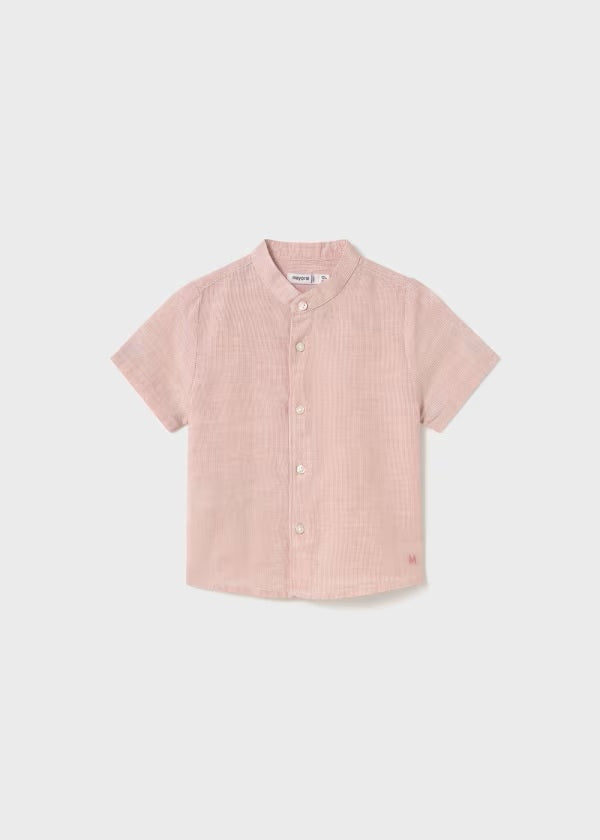 Camisa manga corta cuello mao lino