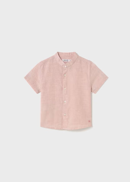Camisa manga corta cuello mao lino
