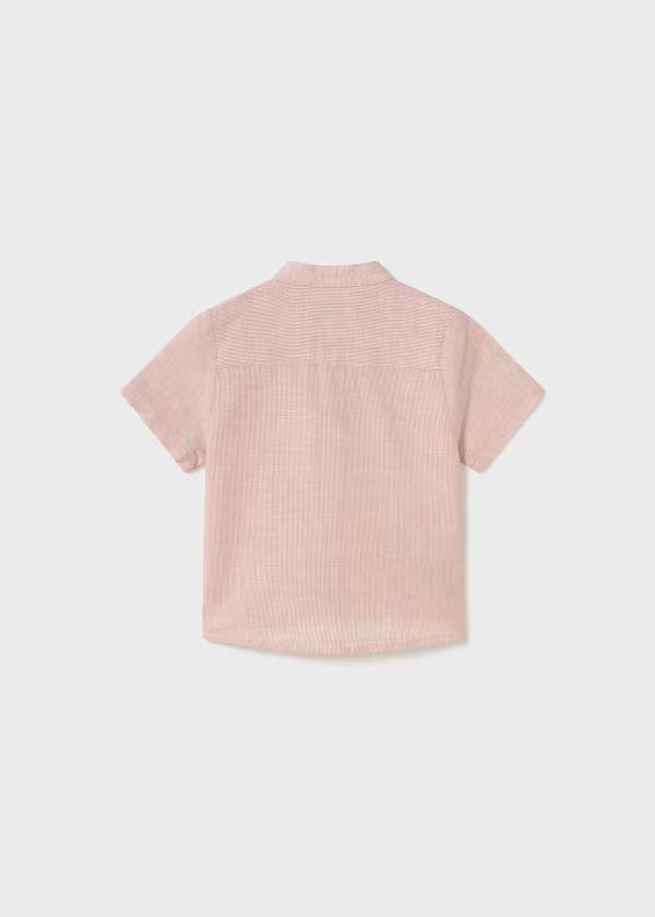 Camisa manga corta cuello mao lino