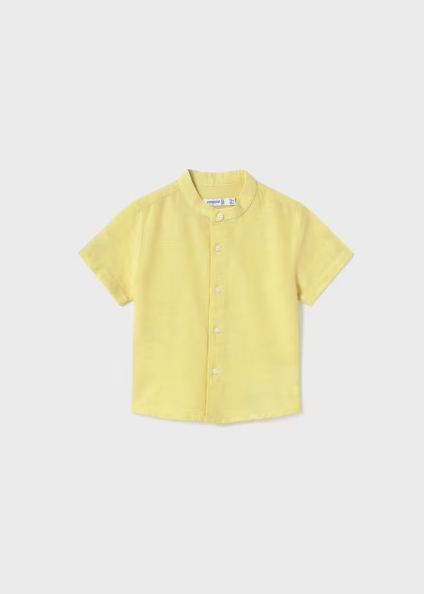 Camisa manga corta cuello mao lino