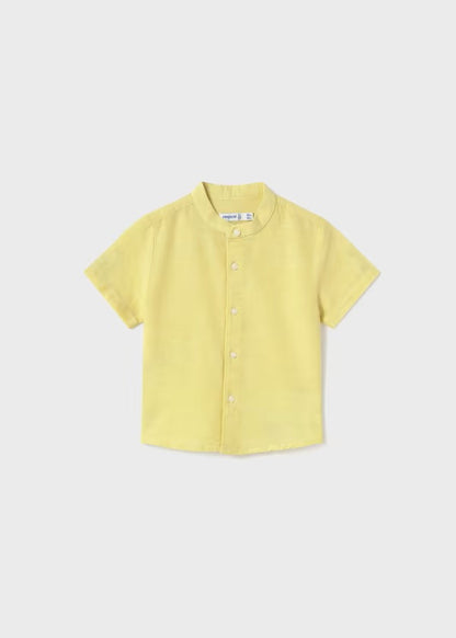 Camisa manga corta cuello mao lino