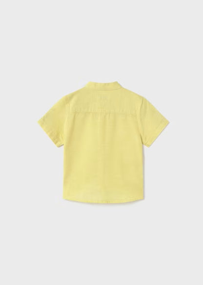 Camisa manga corta cuello mao lino