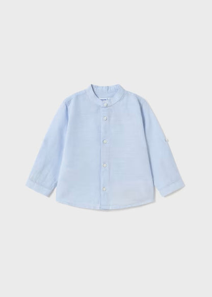 Camisa m/l lino cuello mao