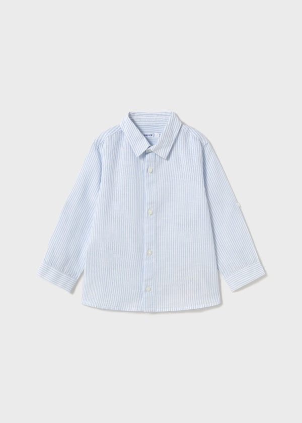 Camisa manga larga lino c/camisero