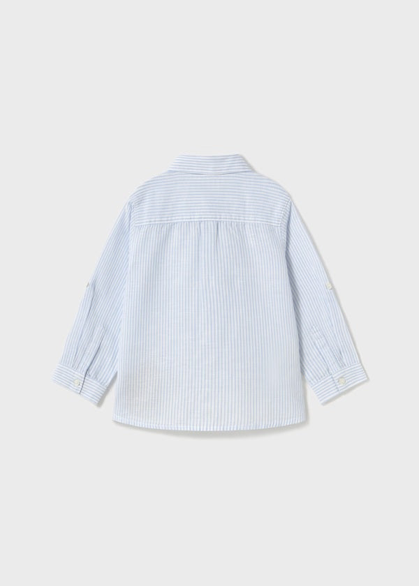 Camisa manga larga lino c/camisero
