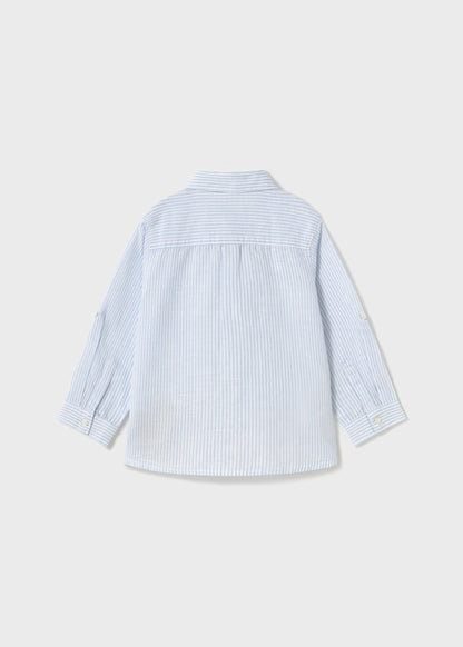 Camisa manga larga lino c/camisero