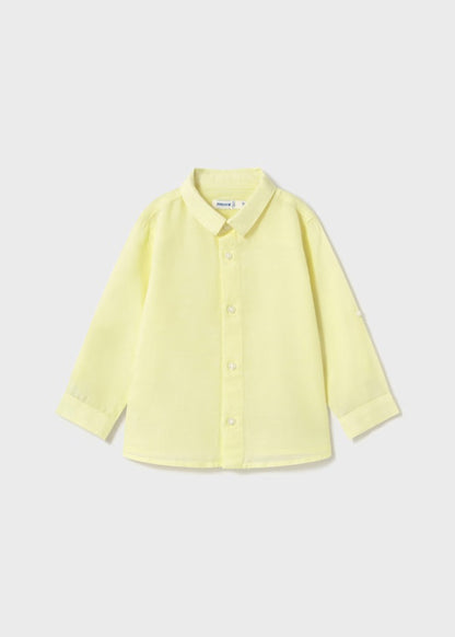 Camisa manga larga lino c/camisero