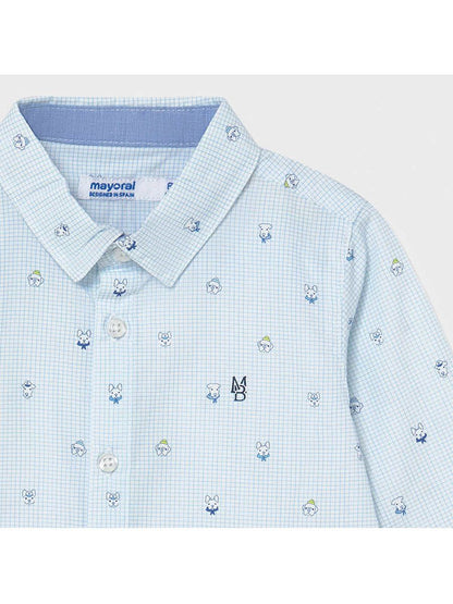 Camisa Estampado Perros Azul Mayoral Ref-1121-21 Celeste