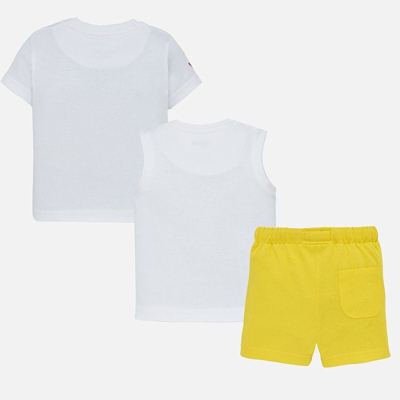 Conjunto camisetas y shorts buzo bebé niño Sku 1644 Color Azul / Banana