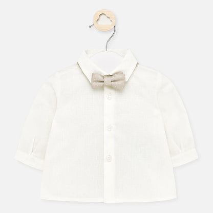 Camisa y Moño para bebé niño Conjunto 2 Pz MAYORAL Ref. 1142/34 Crudo