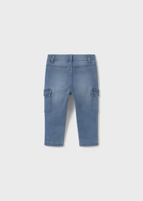 Pantalon denim cargo