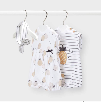 Conjunto de 2 peleles para niña recién nacida Sku 1615 Color Negro