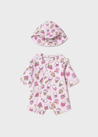 Traje de  baño pelele con gorro