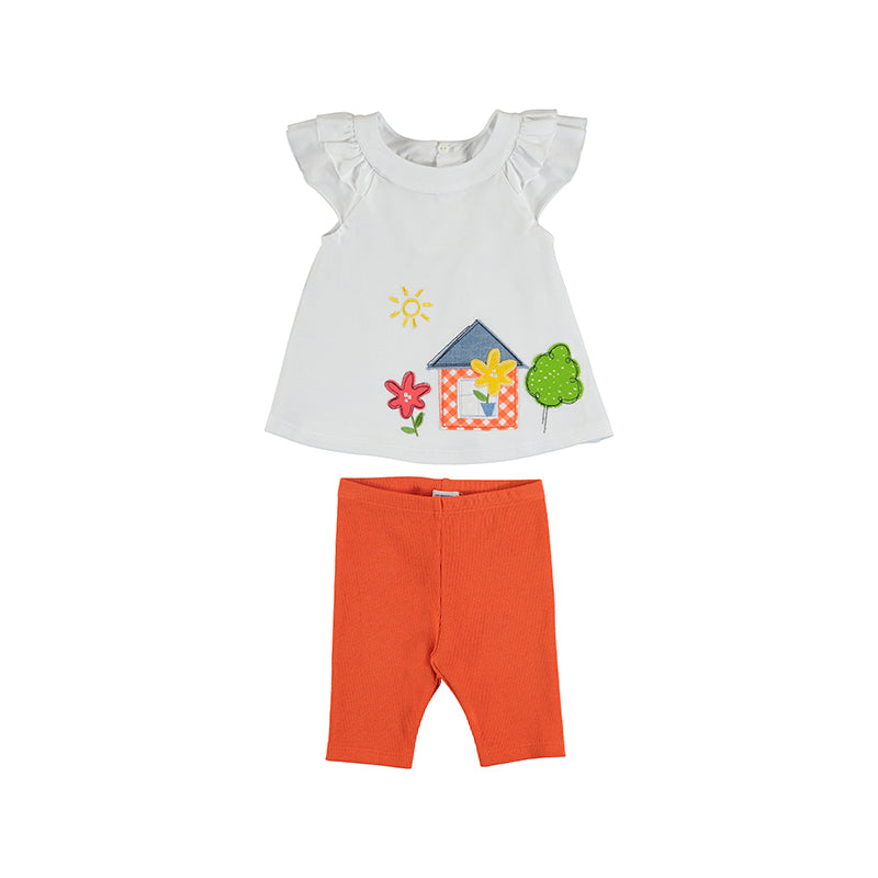Conjunto Leggings Canale Bebe Niña Conjunto 2 Pz  SKU 1724 Color Clementina