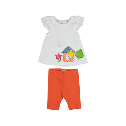 Conjunto Leggings Canale Bebe Niña Conjunto 2 Pz  SKU 1724 Color Clementina