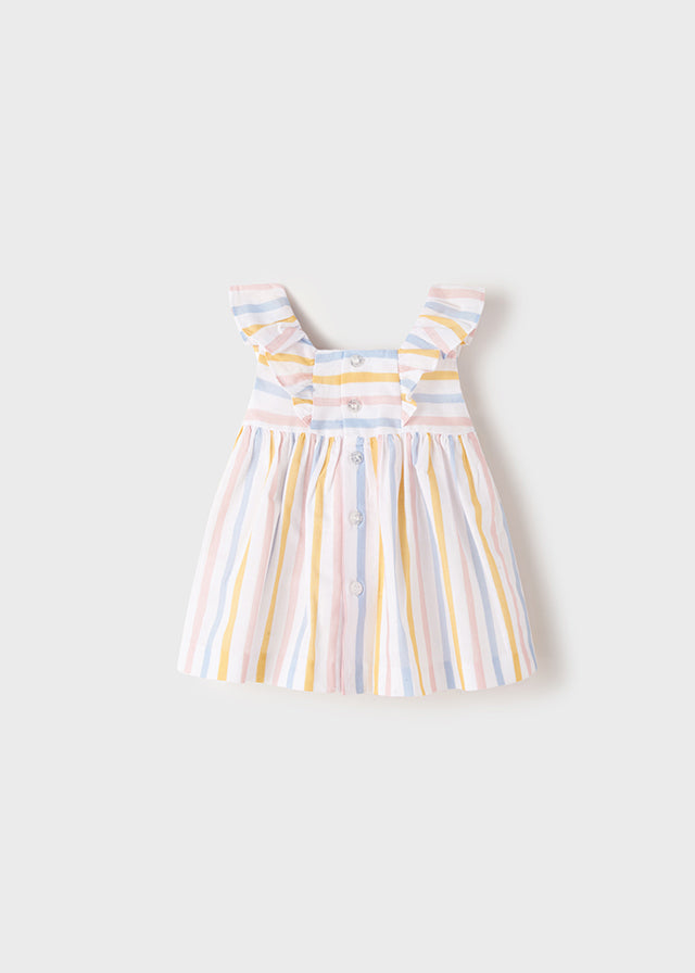 Vestido Niña Rayas Fruncido Sku 1873 Color Amarillo