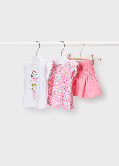 Conjunto 3 Pz Bebe Niña MAYORAL SKU 1943 Color Camelia