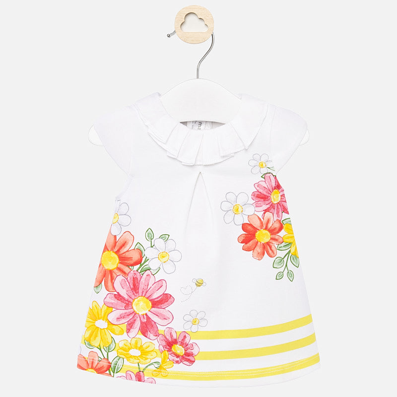 Mayoral Vestido bebé niña SS20 Flores posicionadas Sku 1883 Color Sun