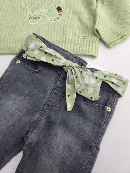Conjunto Pantalon Largo Tejano  , Jersey Fantasia Bordado MAYORAL Ref 2542-2313