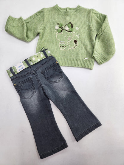 Conjunto Pantalon Largo Tejano  , Jersey Fantasia Bordado MAYORAL Ref 2542-2313