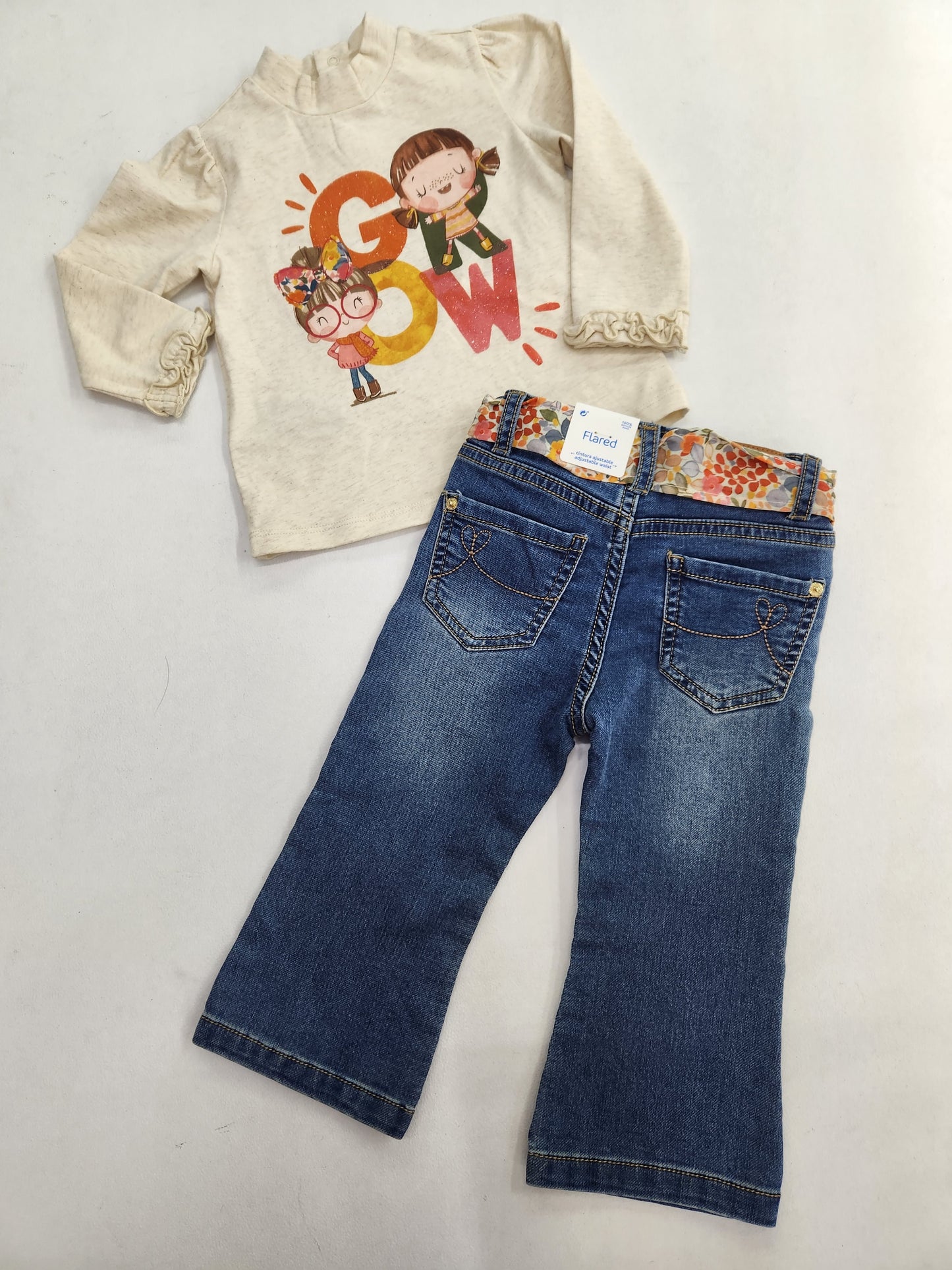Conjunto Pantalon Largo Tejano  , Semicisne Serigrafiada MAYORAL Ref-2091-2542