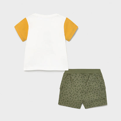 Conjunto 2 Pz Bebé Niño Pantalón Corto Camiseta SKU 1218 Color Banana