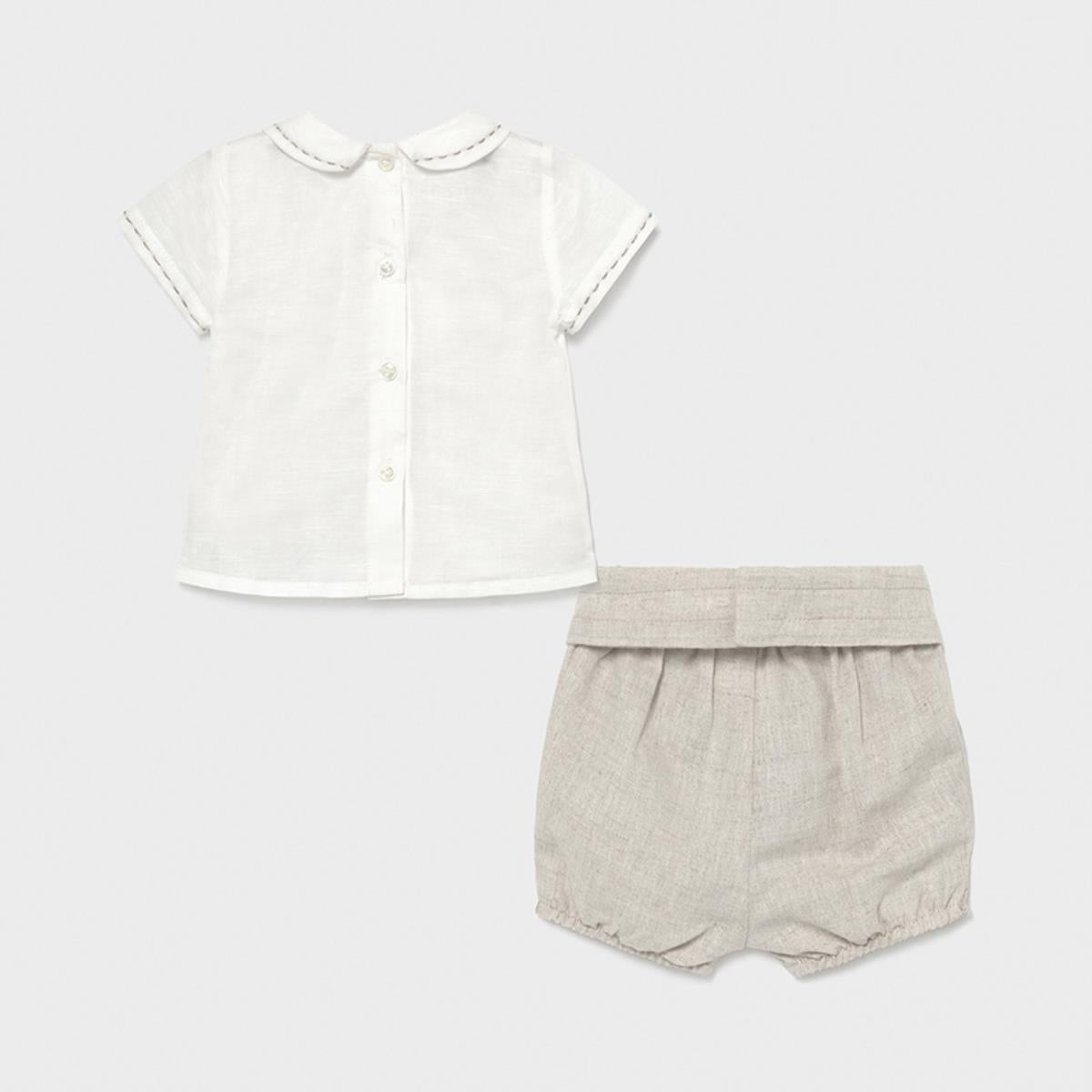 Conjunto ceremonia Pantalón + Camisa + Faja para bebé niño Conj. 3 Pz MAYORAL Ref. 1221/78 Lino