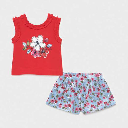 Conjunto Short Estampado MAYORAL SKU 1228 Color Amapola