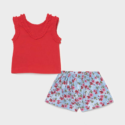 Conjunto Short Estampado MAYORAL SKU 1228 Color Amapola