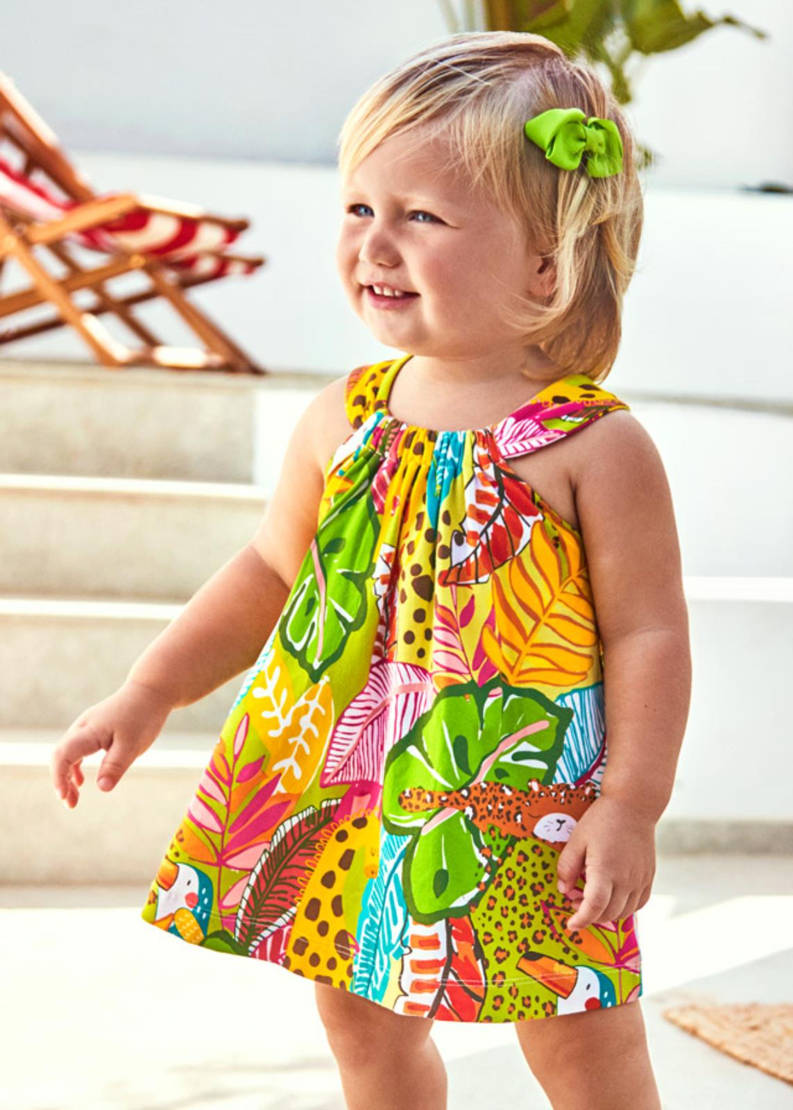 Vestido Punto Estampado Bebe Niña  SKU 1939 Color Limon