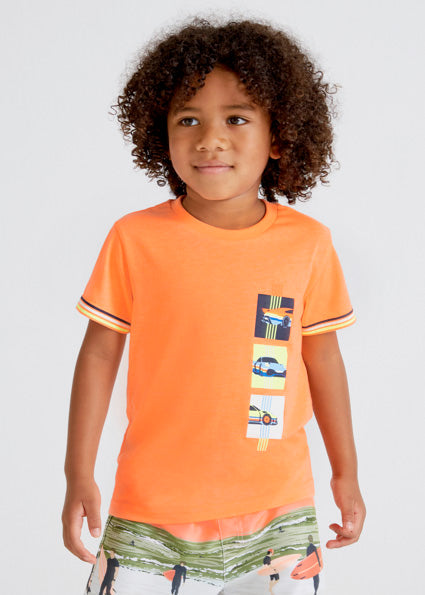 Camisa Polo  para niño MAYORAL Ref 3024 Color 84 Papaya Flu